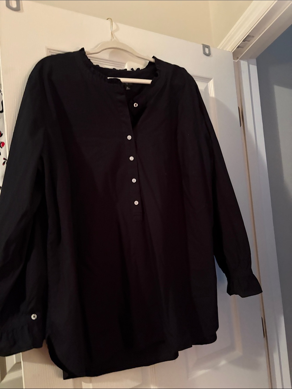 Talbots Black Button-Front Women's Blouse